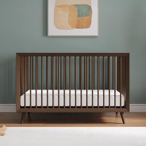Child-Craft-Cranbrook-4-in-1-Convertible-Crib-Baby-Crib-Converts-to-Day-Bed-Toddler-Bed-and-Full-Size-Bed-3-Adjustable-Mattress-Positions-Non-Toxic-Baby-Safe-Finish-Toasted-Chestnut