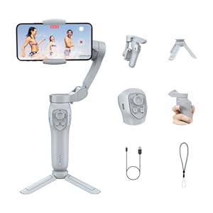 Gimbal stabilizer for Smartphone,3-Axis Phone Gimbal for Android & iPhone 14 Pro Max,Phone Stabilizer for Video Recording with Face/Object Tracking,Vlogging Kit,Portable-JCROBOT iSleeky L7C Pro…