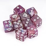 HDdais 16MM Standard 6 Sided Dice Set, 10pc Acrylic D6 Dice Set, Diamond Pattern, for D&D RPG Board Game or Classroom Math