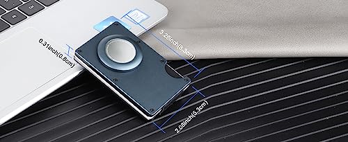 Mens metal wallet wallet with Airtag holder RFID Blocking Minimalist wallet (Blue W/Strap)3