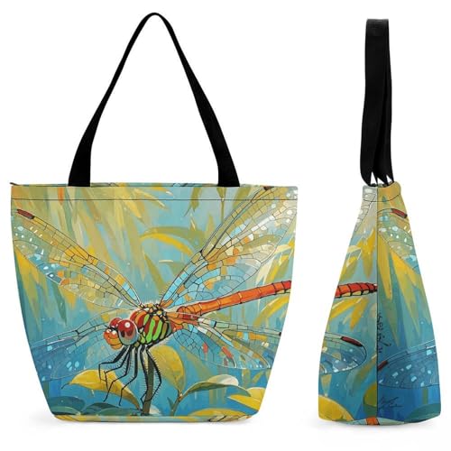 Sac à main pour femme libellule grand format grand cabas en toile souple