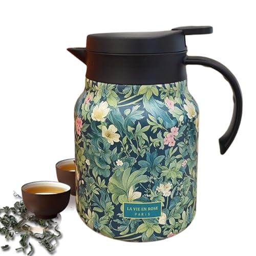 Da Caffè Isolata, Per Liquidi Caldi, In Acciaio Floreale Vintage | Teiere Isolate, con Infusore di Tè per Famiglie, Amiche, Casa