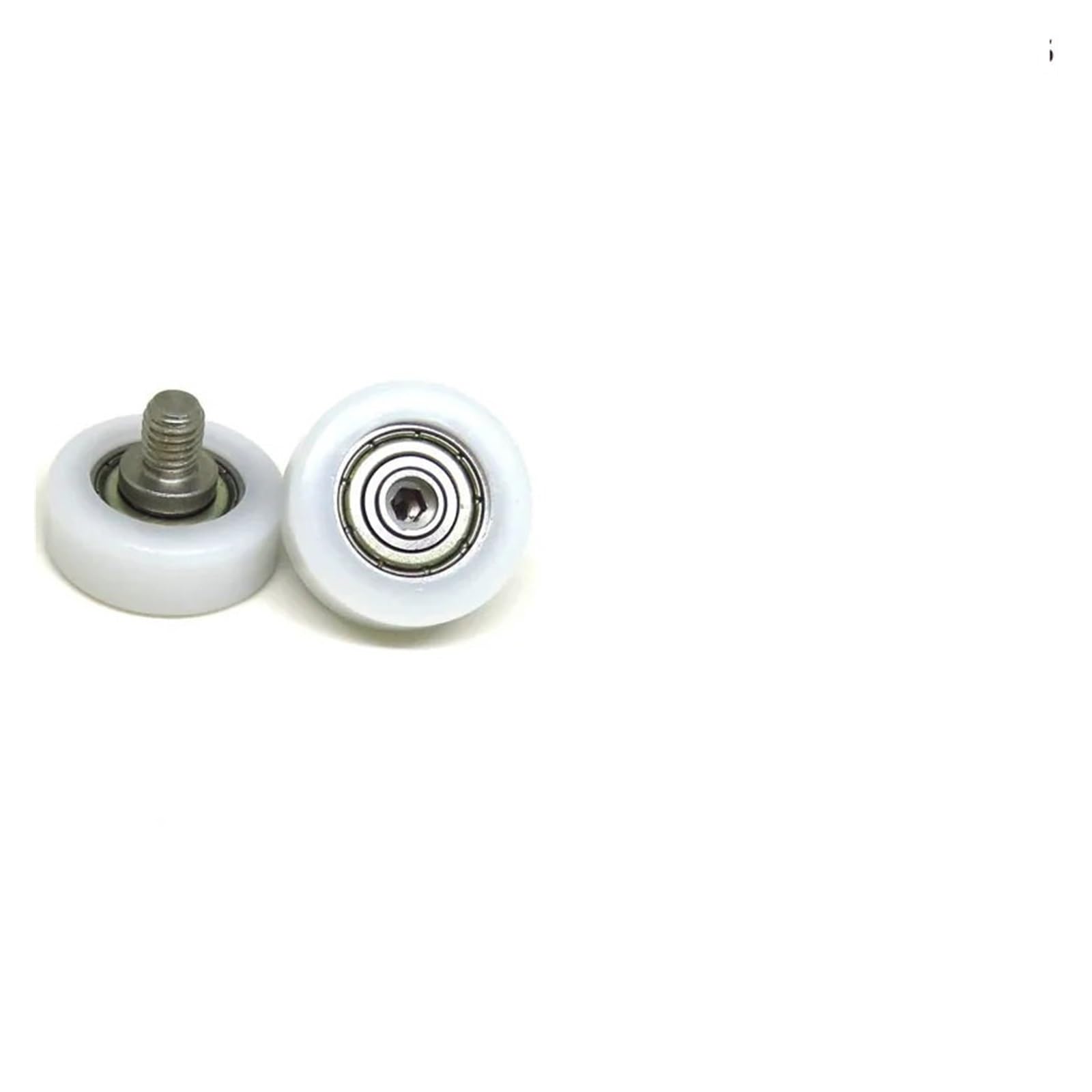 SFJSFIMQ Pack of 5 22 mm Diameter Stainless Steel External Thread Plastic Coated Bearing POM Roller BS62522-7C2L8M6 Plastic Coated Nylon Guide Wheel(OD19 x W7 x M5)