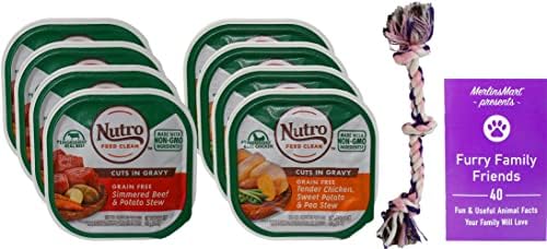 Nutro Feed Clean Grain Free Cuts in Gravy Stews Dog Food 2 Flavor 8 Can Sampler – (4) Each: Beef, Chicken (3.5 Ounces) Plus Rope Toy and Fun Facts Booklet Bundle Nutro Feed Clean Grain Free Cuts in Gravy Stews Dog Food 2 Flavor 8 Can Sampler – (4) Each: Beef, Chicken (3.5 Ounces) Plus Rope Toy and Fun Facts Booklet Bundle