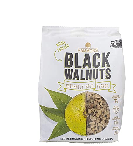 Hammons Black Walnuts, Recipe Ready, 8 oz, Highest Protein Nut, Heart Healthy, Non-GMO, Naturally Gluten-Free, Top Keto Nut (1-Pack)