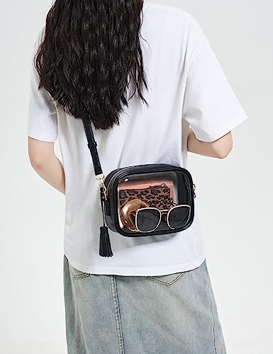 Image of Yarnic Clear Bag Stadium Approved, PVC Transparent Crossbody Purse Small Clear Crossbody Bag with Adjustable Shoulder Strap