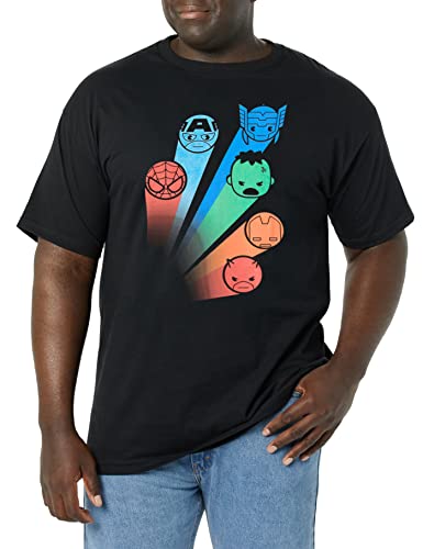 T-shirt Marvel Big & Tall noir 5XL grand format, idéal pour un style pop culture décontracté