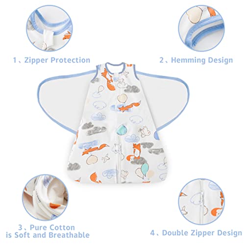 Fauxpont Babyslaapzak, 2,5 TOG, biologisch katoen, zacht, turbulbullet, wintergeboorte van katoen, met afneembare mouwen, 3-in-1, mouwloos, voor baby's, 0-6 maanden, voor alle seizoenen - Afbeelding 3