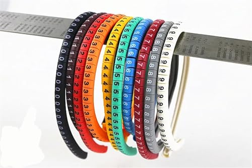 Etykiety do kabli, 500 szt. EC-0, EC-1, EC-2, EC-3 Kolorowy znacznik przewodu kablowego o średnicy 6 mm2, od 0 do 9, mm(Ec 3)