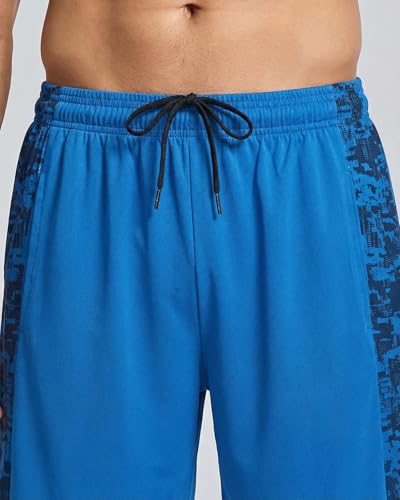 Image of Real Essentials Men's 5 Pack: 9 inch Dry-Fit Shorts - Athletic Gym, Workout, Basketball, Running, Casual Lounge Active Pockets