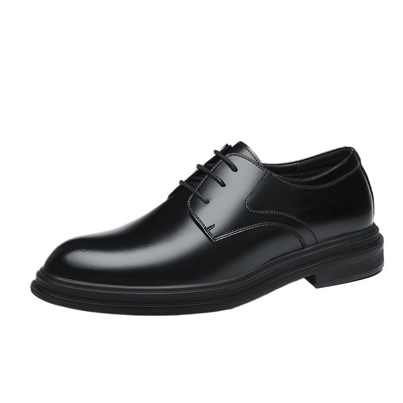 Men's Business Dress Shoes Height Increasing Oxfords British Style Formal Wedding Footwear 8.5 Black