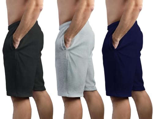 Image of hotfits Men's Cotton Shorts Pack of 3 | Casual All-Season Printed Workout & Running Shorts | Soft Fabric Regular Fit with Elastic Waist & 2 Side Pockets for Gym, Sports