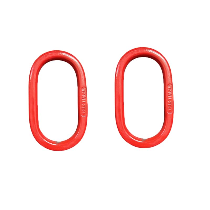 Oblong Master Link, 2Pcs, 1/2’’, 4400lbs, Grade 80 Steel Heavy Duty Chain Lifting Ring, for Lifting and Rigging Applications – Red