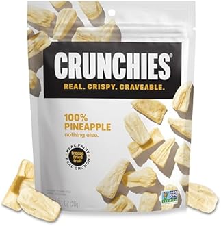 Crunchies Freeze-Dried Fruits, 100% All Natural Crispy Fruit, Non GMO and Kosher, Resealable Freeze Dried Fruit Snack Packs, Pack of 6 (Pineapple)