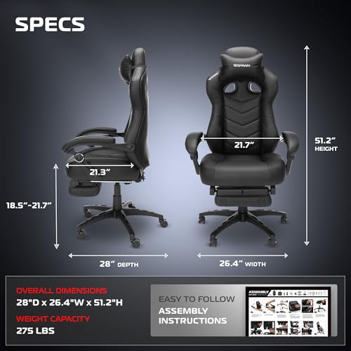 Image of RESPAWN 110 Pro Ergonomic Gaming Chair with Footrest and Recline