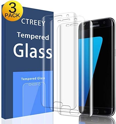 Fotbor [3-Pack] Galaxy S7 Edge Screen Protector Tempered Glass, Full coverage [Case Friendly] HD Clear Screen protector For Samsung Galaxy S7 Edge [Edge to Edge][Anti-Bubble ] (GLASS (Ultra-Clear)