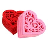 ELAYARD 20 Stück Vliesstoff Herz Hängeanhänger mit Glocke Romantische Valentinstag Deko Tür und Hochzeitsdekoration Vielseitig für Wand und Fenster