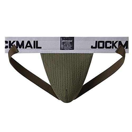 JOCKMAIL Men's Jockstrap Athletic Supporter Underwear Gym Workout Strap Brief Men Thong2