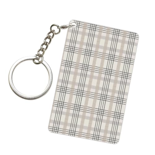 Xiso Ver Traditioneller schottischer Karo-Druck, Acryl-Schlüsselanhänger, universeller Schlüsselanhänger, rechteckig, für