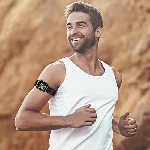 Image of Ankle /Arm Band Compatible with Apple Watch 49mm 46mm 45mm 44mm 42mm 41mm 40mm 38mm, Breathable Nylon Armband for IWatch SE Ultra Series 10 9 8 7 6 5 4 3 2 1, Stretchy Ankle Strap for Women Men