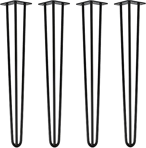 Juego de 4 patas de acero para muebles, patas de mesa de metal, patas de mesa de horquilla, patas de mesa resistentes, muebles modernos, estilo industrial para escritorio, mesa de comedor, muebles de
