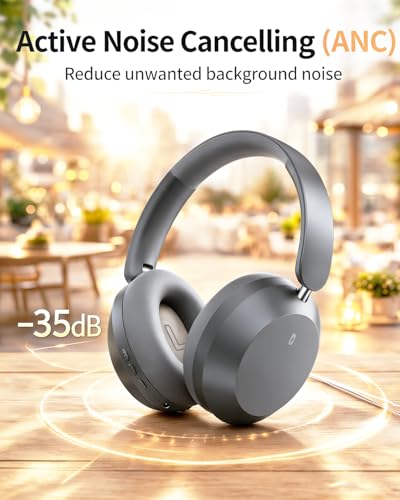 Image of Wentronic Y05 Wireless Bluetooth Headphone, Noise Cancelling, Grey