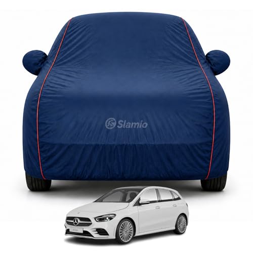 Image of Premium 100% Waterproof Car Cover for Mercedes M Class Model | All-Weather, UV & Dust Protection | Heavy-Duty 3-Layer Fabric | Custom Fit with Mirror & Antenna Pockets | Navy Blue