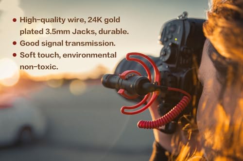 Alphatec Replacement SC2 Coiled Microphone Cable for Cameras Video Recorders 3.5mm Stereo TRS Male to 3.5mm Male Stereo TRS Adapter - Image 4