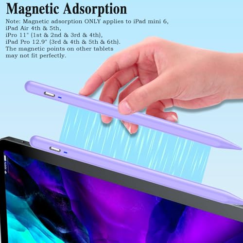 Image of Stylus Pen for Android Tablet, Tablet Pencil for iOS /Android,Rechargeable Active Stylus Pen for iPhone /Samsung /XiaoMi /Huawei /Vivo /Lenovo and Other Android Smartphones and Tablet-Purple
