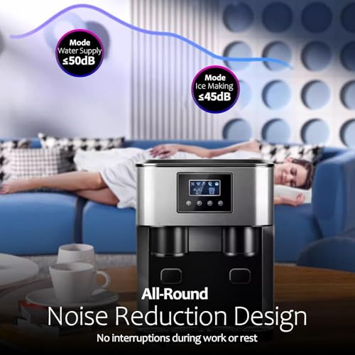 8L Automatic Ice Maker & Water Dispenser, Touch Control Countertop Machine, 18Kg/24h Bullet Ice Production, Fast Cooling for Home & Kitchen Use