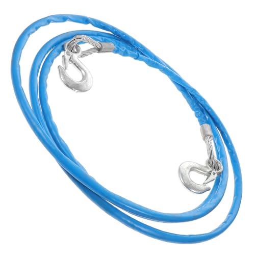 ABOOFAN 5m Steel Traction Rope Car Hauling Winch Rope Hauling Cable Hooks Fluorescent for Night Forged Iron