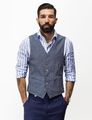 Men's Summer Linen Vest Casual Waistcoat Regular Fit Suit V Neck Vests for Party and Beach2