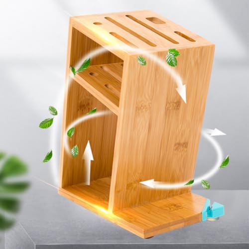 Support de rangement en bambou Toyvian pour couteaux et ustensiles