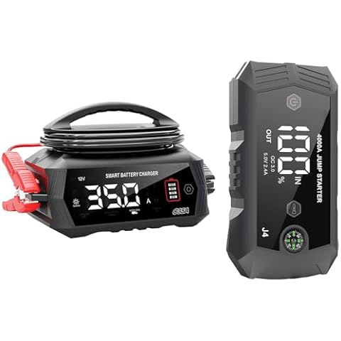 35 Amp-Car Battery Charger, 6V/12V/24V Smart Automotive Battery Charger, Battery Maintainer, Trickle Charger with Car Battery Jump Starter Cover
