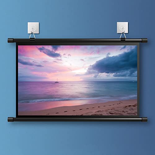 Pantalla de proyección de pared simple, formato 4:3/16:9 HD 4K, plegable y resistente a arrugas, uso interior y exterior, 60 pulgadas 16:9