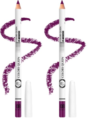 Image of Colors Queen Lip Definer Pencil | Highly Pigmented, One Swipe Smooth Application Matte Lip Liner | Long Lasting Lip Pencil (08 - Wood Stock) (Pack of 2)