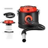 VEVOR Ash Vacuum 2.6 Gallon, 1200W Powerful Fireplace Cleaner Steel Body