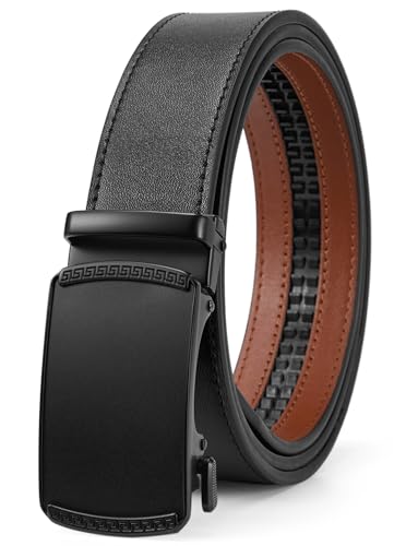 Ratchet Belts for Men - Genuine Leather 1 3/8'' Adjustable Dress Jeans (36