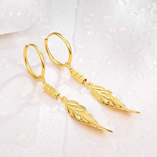 Epinki-Pendientes-Mujer-Oro-18K-Hoja-Pendientes-de-Novia-Boda-Joyeria-Regalo