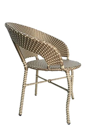 Image of Anaya Decor D-12 Chairs Table Set 4+1 Wicker Patio Furniture Sets 4 Chair and 1 Table for Garden Balcony Bedroom Powder Coated Frame Uv Protected Wicker (Gold)