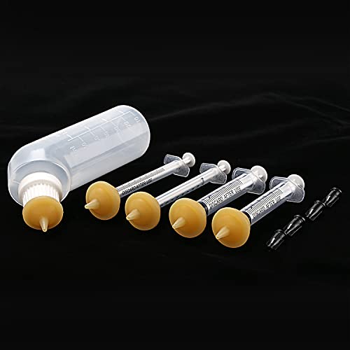 Gufastoe Pet Feeding Silicone Nipple With Bottle And Syringes For Puppy Dog Cat Or Other Pets (Model 3) #TOP1