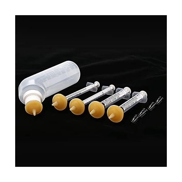 Gufastoe Pet Feeding Silicone Nipple with Bottle and Syringes for Puppy Dog Cat or Other Pets (Model 3) Gufastoe Pet Feeding Silicone Nipple with Bottle and Syringes for Puppy Dog Cat or Other Pets (Model 3)