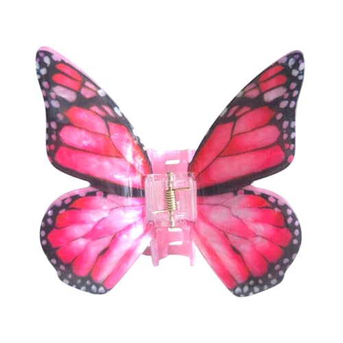 Fancy Butterfly Hair Clips,Novelty Acetate Claw Clip for Women,Fantasy Hair Clip,Pink
