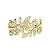 Solid 18K Diamond Vine Ring, Gold Diamond Leaf Band, Nature Inspired Ring, Gift for Her, All Size, 3 Gold Colors…