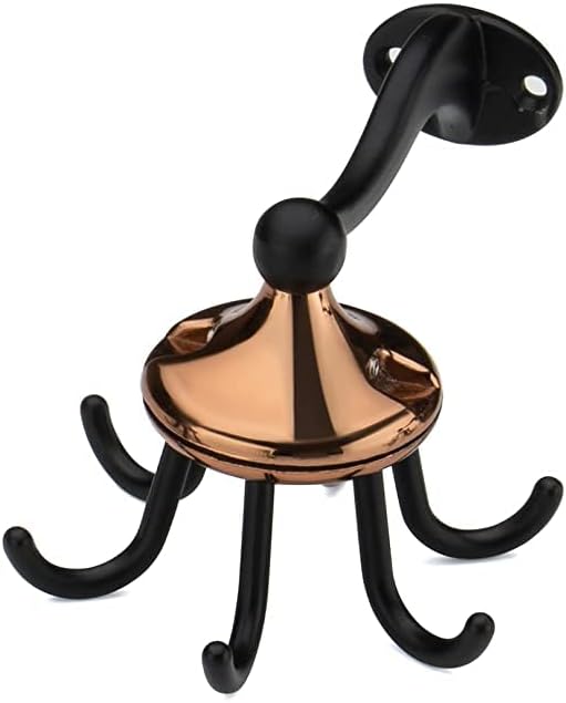 DHARTI Rotating Hook I360 Rotating Hook Kitchen Hooks Utensil Holder Spoon Holder Wall Mount Hooks Utility Hooks 360° Rotating Hooks Kitchen Utensil Holder (Rosegold Black)