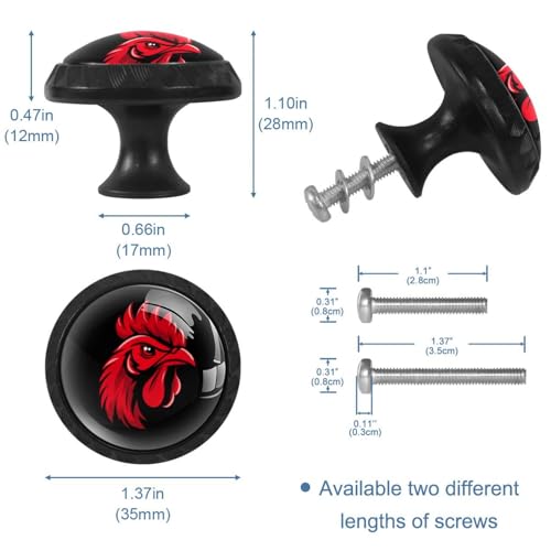 Lot de 4 boutons de placard de cuisine et tiroir de commode noir mat