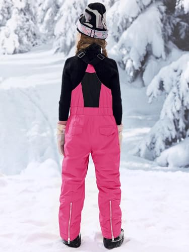 Image of Haloumoning Kids Snow Bibs Girls Ski Pants Waterproof Insulated Snowboard Overalls Snowsuit 5-14 Years