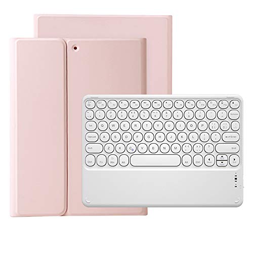 iPad9.7(2017/2018)キーボード付き ケース iPadAir Air2 Pro9.7キーボードケース ペンシルホルダー付き 着脱式Bluetoothキーボード 取り外し可能 英語配列 タブレットカバー 多角度調整 マグネット分離式 (ピンク+