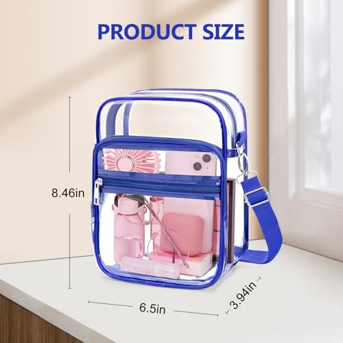 Image of Blvornl Clear Crossbody Bag with Adjustable Shoulder Strap, Stadium Approved PVC Purse Bag, Messenger Bag