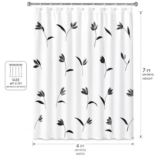 Image of Feelings PVC Waterproof Shower Curtain 54x84 Inch Pattern F with Hooks | Waterproof | PVC Material | 8 Hooks Included | Easy Clean | Durable | Quick Dry | Printed Design